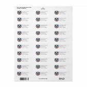 USA 250 Eagle retouradres Etiket (Full Sheet)