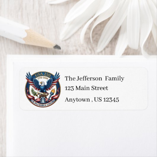USA 250 Eagle return address Etiket (Insitu)
