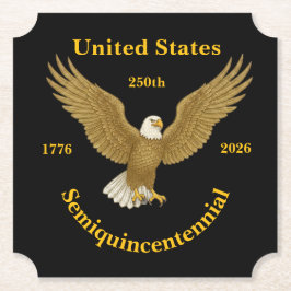 USA 250 Elegant Black Paper Coasters Kartonnen Onderzetters