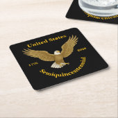 USA 250 Elegant Black Paper Coasters Kartonnen Onderzetters (Schuin)