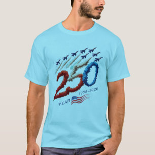 USA 250 Jaar Jubileum Jetformatie Patriottisch T-shirt
