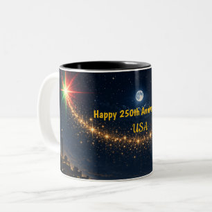 USA 250 jaar mok, 1776–2026 patriottische koffieko Tweekleurige Koffiemok