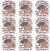 USA 250 jaar patriottisch ventilatorontwerp – 1776 Sticker (Voorkant)