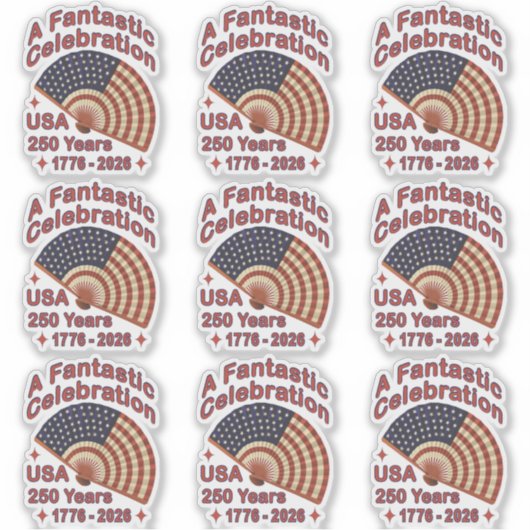USA 250 jaar patriottisch ventilatorontwerp – 1776 Sticker (Voorkant)