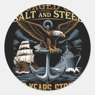 Usa 250 Jaar Sterk 1776-2026 Maritiem Anker Adelaa Ronde Sticker