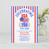 USA 250 jaar viering BBQ picknick 4 juli Kaart (Staand voorkant)