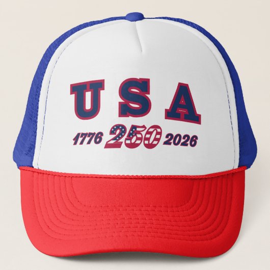 USA 250-jarig jubileumhoed Trucker Pet (Voorkant)