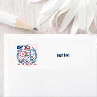 USA 250 Patriotic Anniversary Emblem Design Etiket