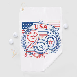 USA 250 Patriotic Anniversary Emblem Design Golfhanddoek