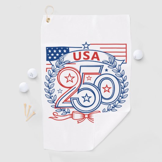 USA 250 Patriotic Anniversary Emblem Design Golfhanddoek (Insitu)