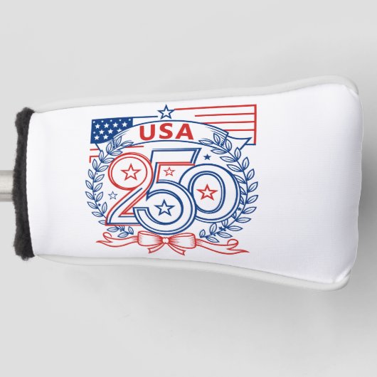 USA 250 Patriotic Anniversary Emblem Design Golfheadcover (Voorkant)