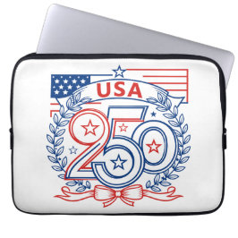 USA 250 Patriotic Anniversary Emblem Design Laptop Sleeve