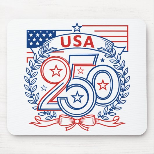 USA 250 Patriotic Anniversary Emblem Design Muismat (Voorkant)