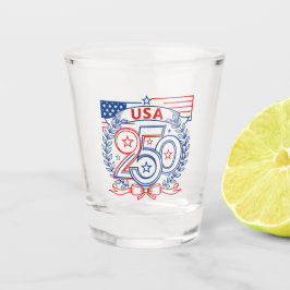 USA 250 Patriotic Anniversary Emblem Design Shot Glas