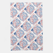 USA 250 Patriotic Anniversary Emblem Design Theedoek (Verticaal)