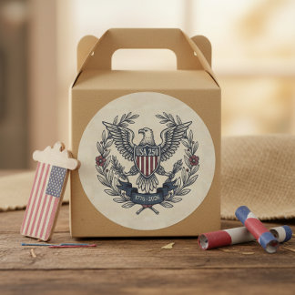 USA 250 Patriotic Eagle Heritage Motif Crm ID1299 Ronde Sticker