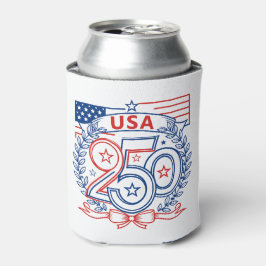 USA 250 Patriottisch Jubileum Embleem Ontwerp Blikjeskoeler
