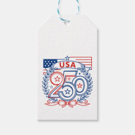USA 250 Patriottisch Jubileum Embleem Ontwerp Cadeaulabel