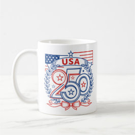 USA 250 Patriottisch Jubileum Embleem Ontwerp Koffiemok