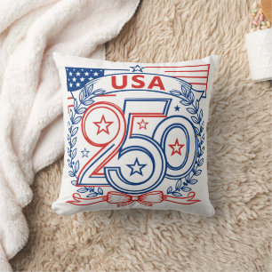 USA 250 Patriottisch Jubileum Embleem Ontwerp Kussen