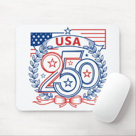 USA 250 Patriottisch Jubileum Embleem Ontwerp Muismat