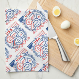 USA 250 Patriottisch Jubileum Embleem Ontwerp Theedoek