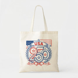 USA 250 Patriottisch Jubileum Embleem Ontwerp Tote Bag