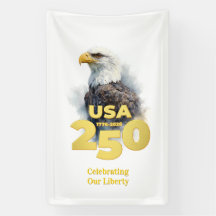 USA 250: Watercolor Bald Eagle & Gold