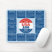 USA 250 with 2026 Calendar - Red White Blue Muismat (Met muis)