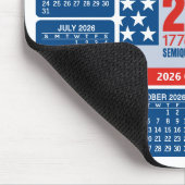 USA 250 with 2026 Calendar - Red White Blue Muismat (Hoek)