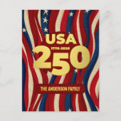 USA 250 Years Custom Patriotic  Briefkaart (Voorkant)