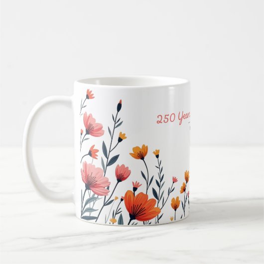 USA 250 Years Floral Mug  Koffiemok (Links)