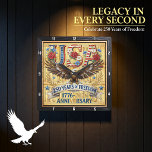 USA 250 Years Freedom Anniversary Vierkante Klok<br><div class="desc">Celebrate a historic milestone with the "250 Years of Freedom" Anniversary Eagle clock. This high-energy timepiece features a high-definition graphic that masterfully captures the spirit of American independence. The design centers on a majestic bald eagle with wings outspread, set beneath bold "USA" lettering filled with stars, stripes, and vibrant red...</div>