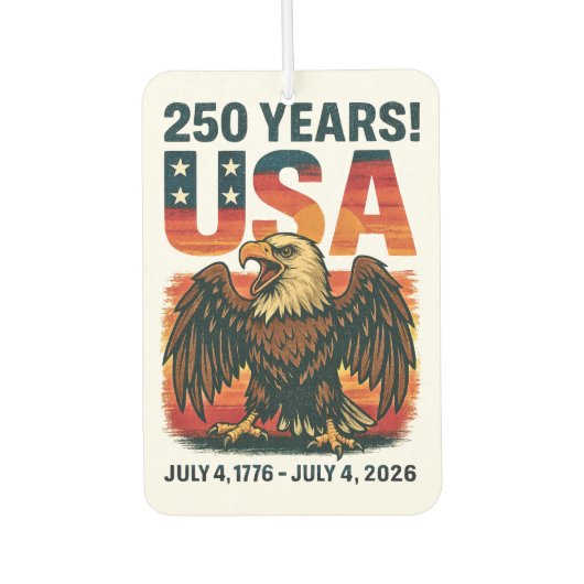 USA 250 Years – Patriotic Bald Eagle July 4th 2026 Luchtverfrisser (Voorkant)