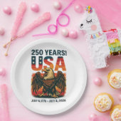 USA 250 Years – Patriotic Bald Eagle July 4th 2026 Papieren Bordje (Feest)