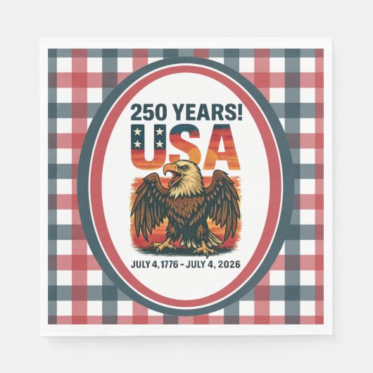 USA 250 Years – Patriotic Bald Eagle July 4th 2026 Servet (Voorkant)