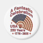 USA 250 Years Patriotic Fan Design – 1776-2026 Magneet (Voorkant)
