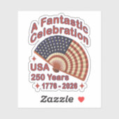 USA 250 Years Patriotic Fan Design – 1776-2026  Sticker (Vel)