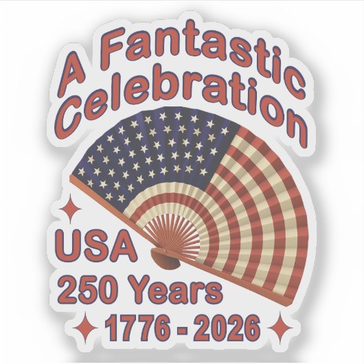 USA 250 Years Patriotic Fan Design – 1776-2026  Sticker (Voorkant)