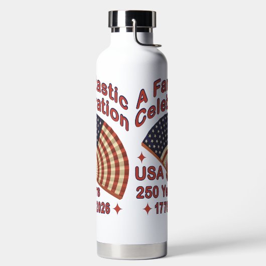 USA 250 Years Patriotic Fan Design – 1776-2026 Waterfles (Links)