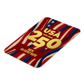 USA 250 Years Patriotic Red White Blue with Gold Magneet (Linkerzijde)