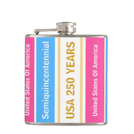 USA 250 Years Semiquincentennial Patriotic Stripes Heupfles