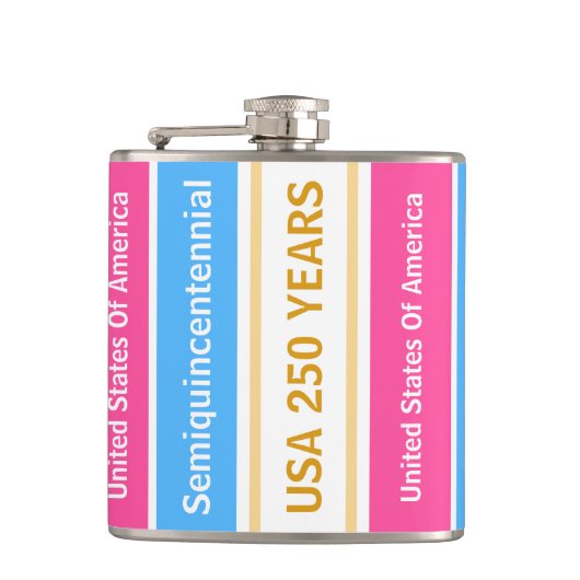 USA 250 Years Semiquincentennial Patriotic Stripes Heupfles (Voorkant)