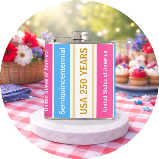 USA 250 Years Semiquincentennial Patriotic Stripes Heupfles