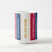 USA 250 Years Semiquincentennial Patriotic Stripes Koffiemok (Center)