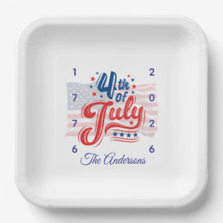 USA 250e verjaardag 4 juli papieren bord
