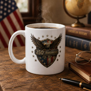 USA 250e verjaardag Adelaar Schild Erfgoed Koffiemok