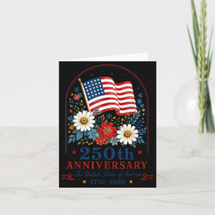 Usa 250e verjaardag bloemrijke Amerikaanse vlag 4 Kaart