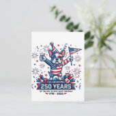 USA 250e verjaardag Frenchie-viering Briefkaart (Staand voorkant)
