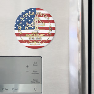 USA 250e verjaardag Golden Gate Patriottische Vlag Magneet